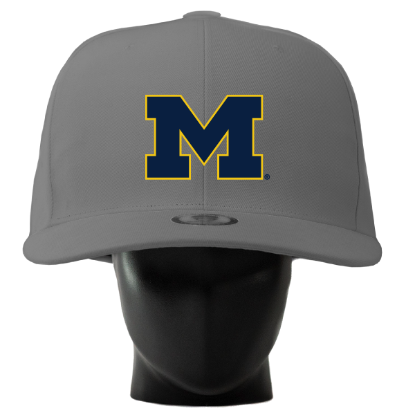 UNIVERSITY of MICHIGAN Hat FAN FAVORITE U of M Cap Cotton Dark Gray Gold Blue LogoFit University of Michigan Bucket Hat - College Team  main image 4